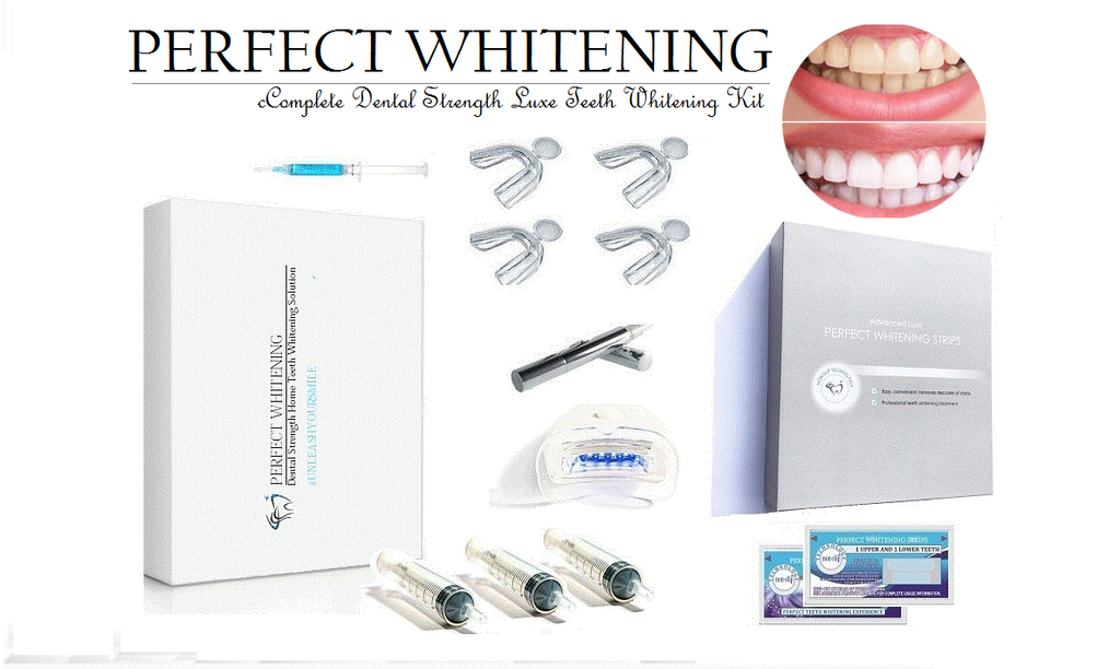 Strongest PRO- Teeth Whitening KIT & WhiteStrips LUXE System + Bonus dentist whitening booster set